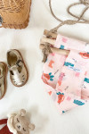 Indoor baby swing | pink cat print in fabric